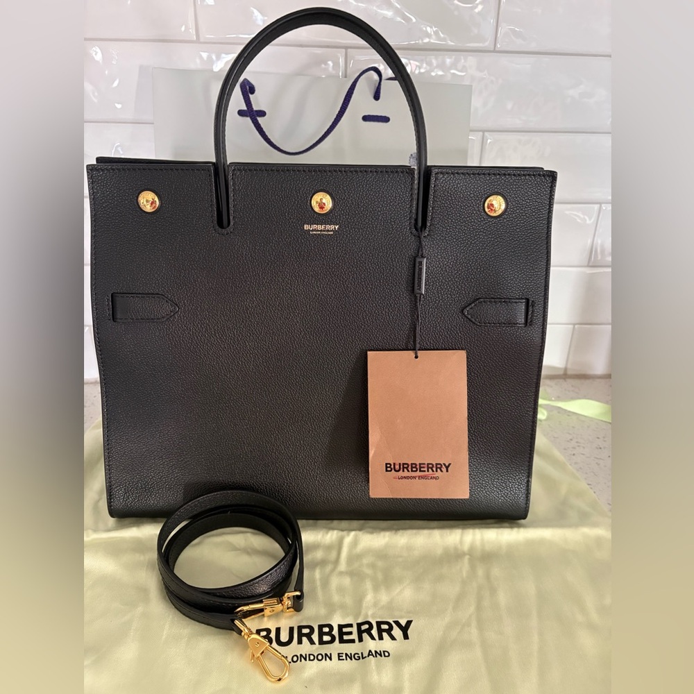 Burberry Black Leather Tote Bag - Picture 3 of 8